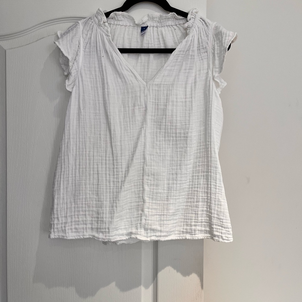 White Sleeveless Flow Top